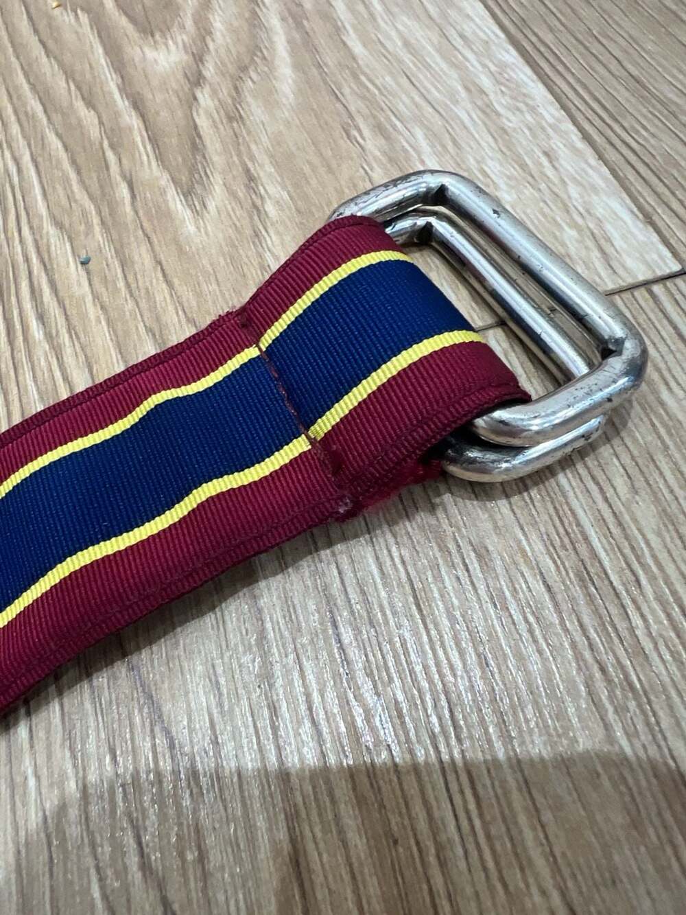 Polo by Ralph Lauren Vintage USA-Made Grosgrain Double Ring Stripe Belt